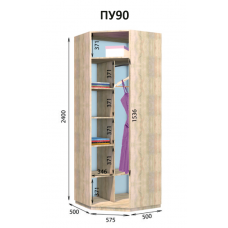 Пенал ПУ90 гардеробна Престо Дом