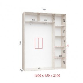 Шафа-купе 1600*450(600)*2100(2250,2400) Стандарт Фенікс