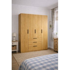 Шафа Версаль 4Д 3Ш дуб крафт золотий