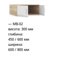 Антресоль МВ-02 600мм (800мм)*450мм (600мм)*300мм