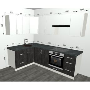 Кухня фасад ЛДСП кутова 1,6 м*2,4 м 