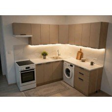 Кухня кутова МДФ латте софт 2,2 м * 1,85 м