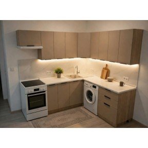 Кухня кутова МДФ латте софт 2,2 м * 1,85 м