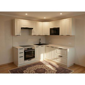 Кухня кутова МДФ білий софт 2,2 м * 1,8 м