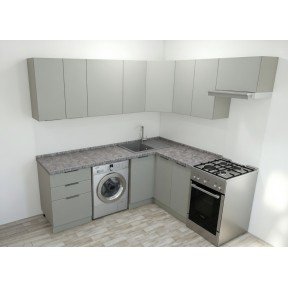 Кухня кутова МДФ сірий софт 2,2 м * 1,8 м