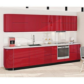Кухня Альфа комплект 3,3м червоний глянець Комфорт Меблі