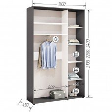 Шафа-купе Комфорт Мебелі Стандарт 1300*2100(2400)*450(600) 2Д