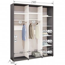Шафа-купе Комфорт Мебелі Стандарт 2300*2100(2400)*600 3Д
