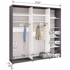 Шафа-купе Комфорт Мебелі Стандарт 2500*2100(2400)*600 3Д