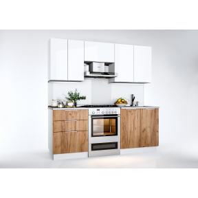 Кухня Флоренс білий глянець/дуб крафт золотий 2,0м Міромарк