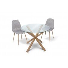 Комплект меблів стіл круглий скло та стільці