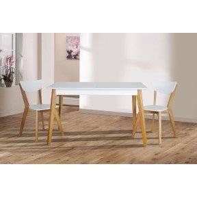 Комплект меблів стіл білий та стільці дерево