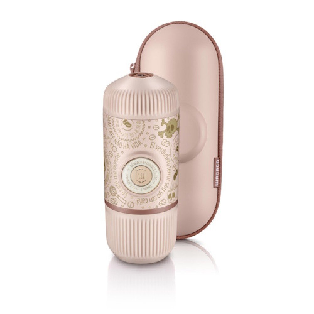 Еспресо-кавоварка портативна Wacaco Nanopresso рожева з чохлом