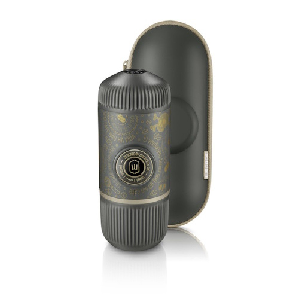 Еспресо-кавоварка портативна Wacaco Nanopresso темно-сіра з чохлом