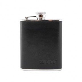 Фляга Zippo 180 мл нержавіюча сталь чорна шкіра 2005269