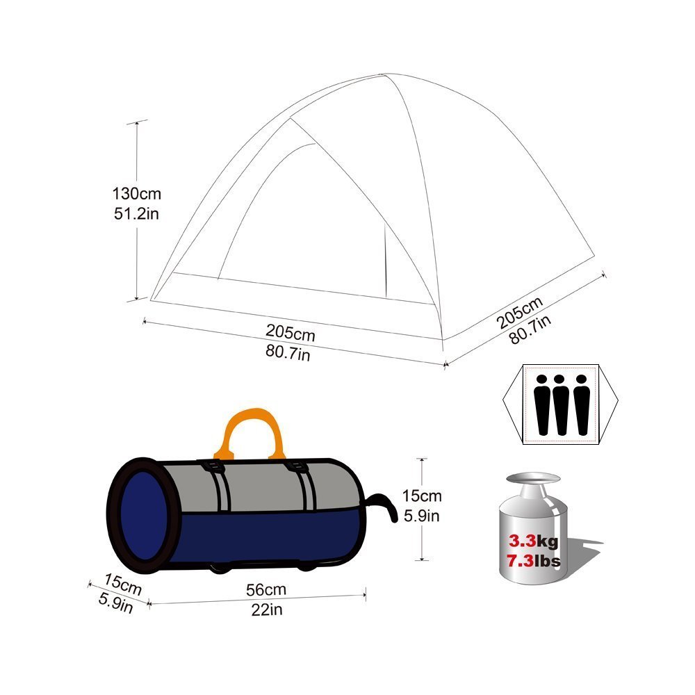 Намет KingCamp Family 3 (KT3073) Red