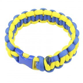 Браслет із паракорду Cobra (довжина виробу: 20-21.5см, довжина паракорду: 250-275см), жовтий/синій