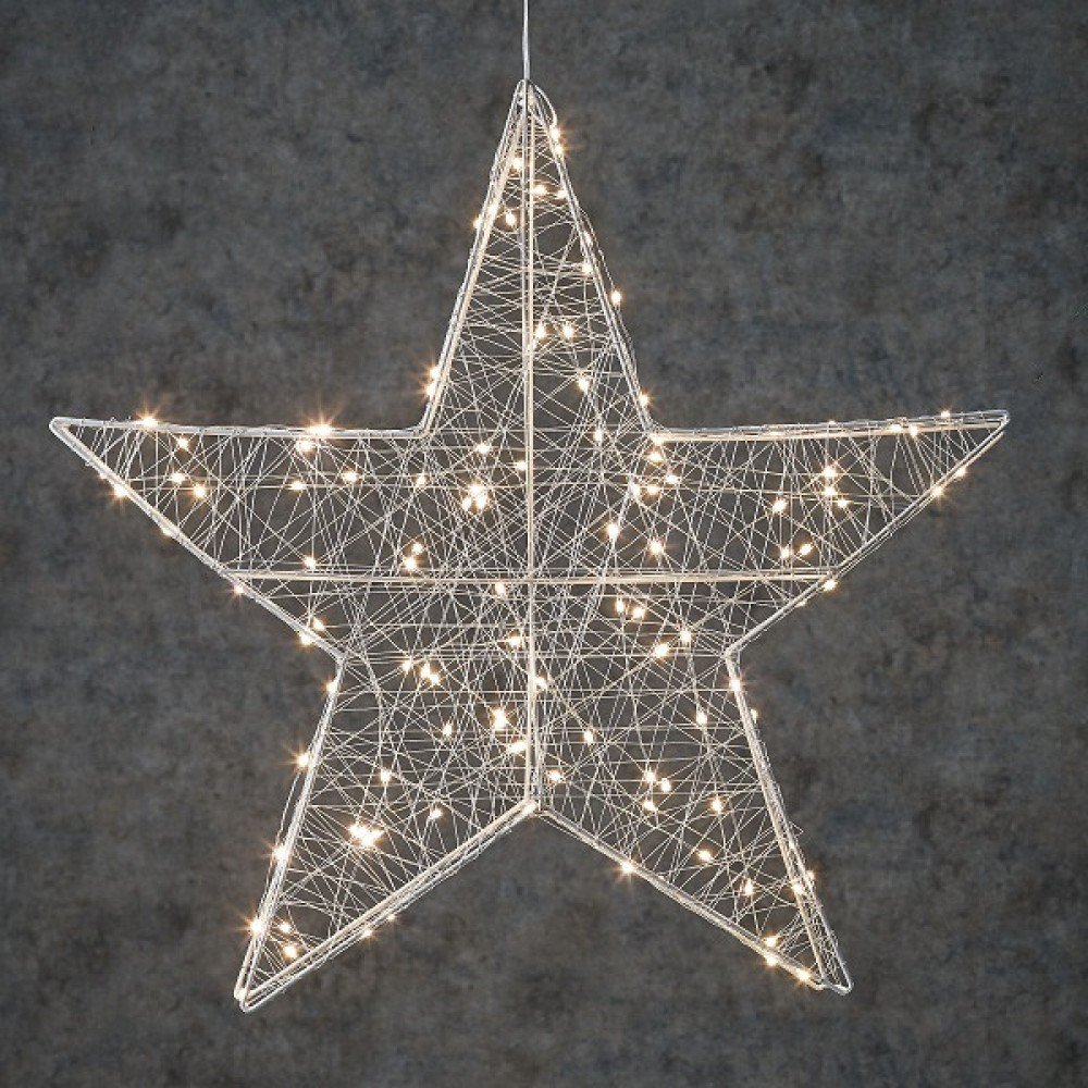 Зірка декоративна срібна, діам. 58 см, 120 led, 