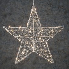 Зірка декоративна срібна, діам. 58 см, 120 led, 