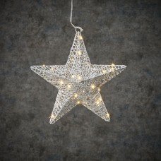 Зірка декоративна срібло, діам. 30 см, 30 led, 