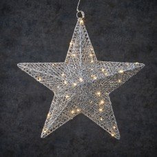 Зірка декоративна срібло, діам. 40 см, 50 led, 