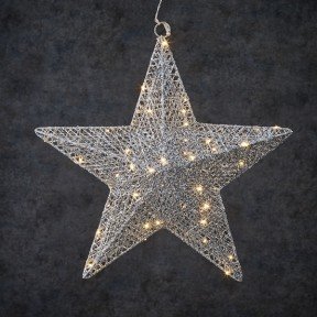 Зірка декоративна срібло, діам. 40 см, 50 led, 
