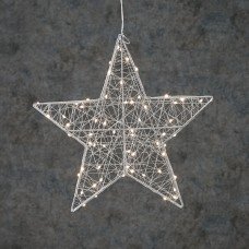 Зірка декоративна срібна, діам. 38 см, 60 led, 