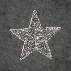 Зірка декоративна срібна, діам. 38 см, 60 led, 
