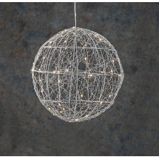 Куля декоративна срібна, 25 см, 30 led 