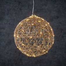 Куля декоративна шампань, 33 см, 80 led 