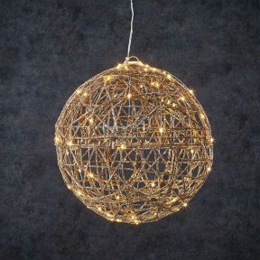 Куля декоративна шампань, 33 см, 80 led 