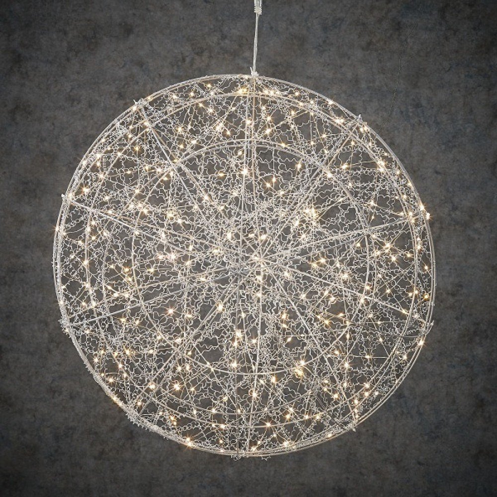 Куля декоративна срібло, 60 см, 320 led, мерехтлива, 
