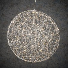 Куля декоративна срібло, 60 см, 320 led, мерехтлива, 