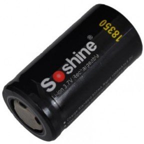 Акумулятор літієвий Li-Ion 18350 Soshine 3.7V (1000mAh), незахищений
