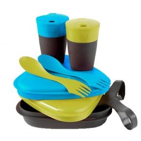 Набір посуду LIGHT MY FIRE Pack'n Eat Kit (8 предметів), лайм/блакитний