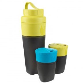 Набір склянок LIGHT MY FIRE Pack-up-Drink Kit (0.7/0.26/0.26л), 3шт, лайм/блакитний