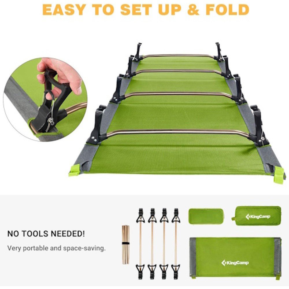 Розкладачка KingCamp ULTRALIGHT CAMPING COT KC3986 green