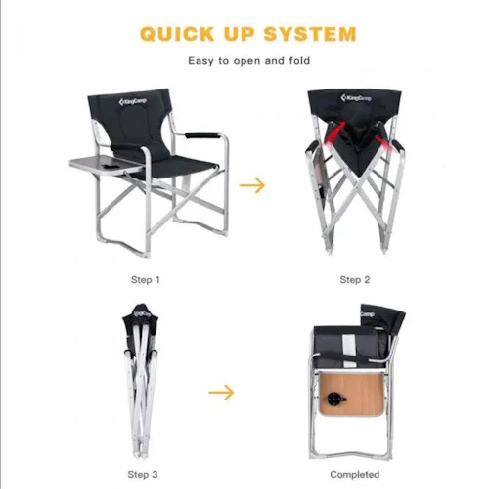 Крісло KingCamp Deluxe Director chair KC3821 BLACK STRIPE