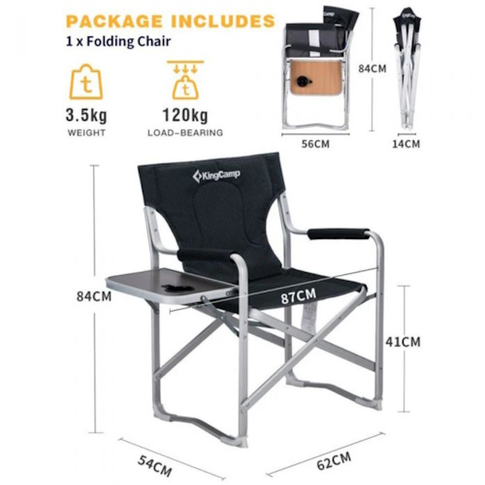 Крісло KingCamp Deluxe Director chair KC3821 BLACK STRIPE