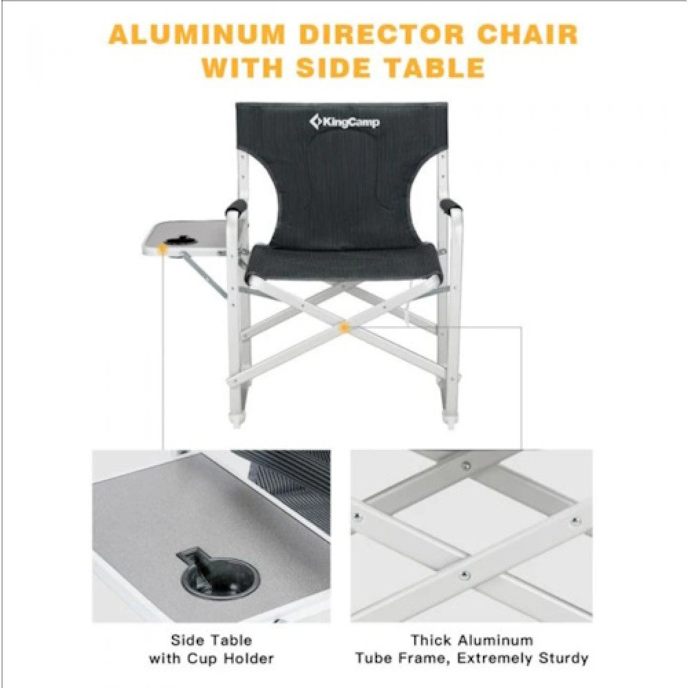 Крісло KingCamp Deluxe Director chair KC3821 BLACK STRIPE