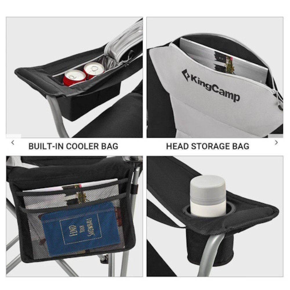 Крісло складне KingCamp Deluxe Hard Arms Chair KC3888 BLACK/MID GREY