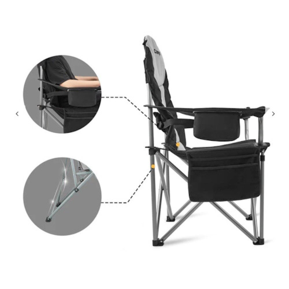 Крісло складне KingCamp Deluxe Hard Arms Chair KC3888 BLACK/MID GREY