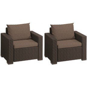 Комплект крісел, 2 шт, Сalifornia chair (x2), тепло-сірий
