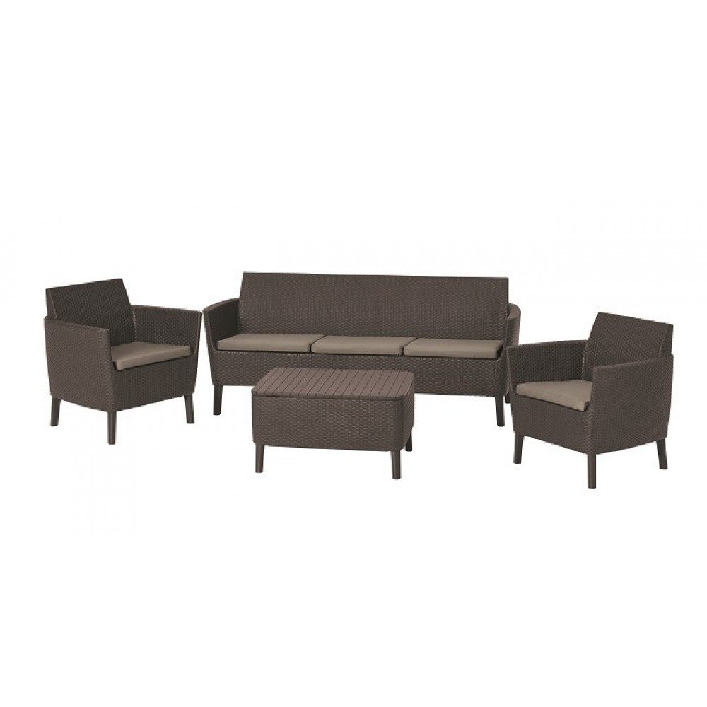 Набір меблів, Salemo 3 seater set, коричневий