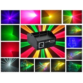 Лазерна установка, анімаційна з керуванням від комп'ютера LV350RGB (RGB, 350mW, ILDA)