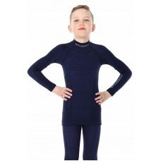 Футболка з довгим рукавом Brubeck ACTIVE WOOL (LS13680) navy blue 140/146