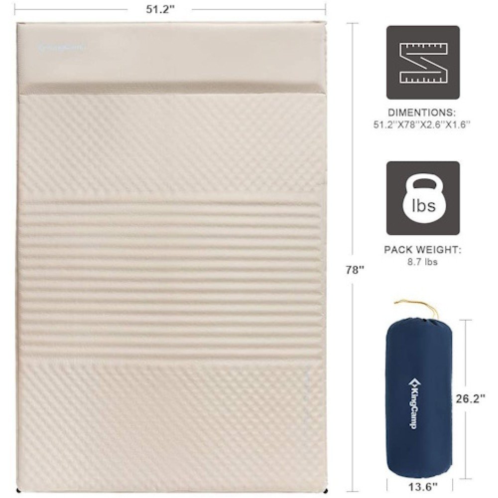 Килимок самонадувний KingCamp COMFORT DOUBLE KM3084 BEIGE