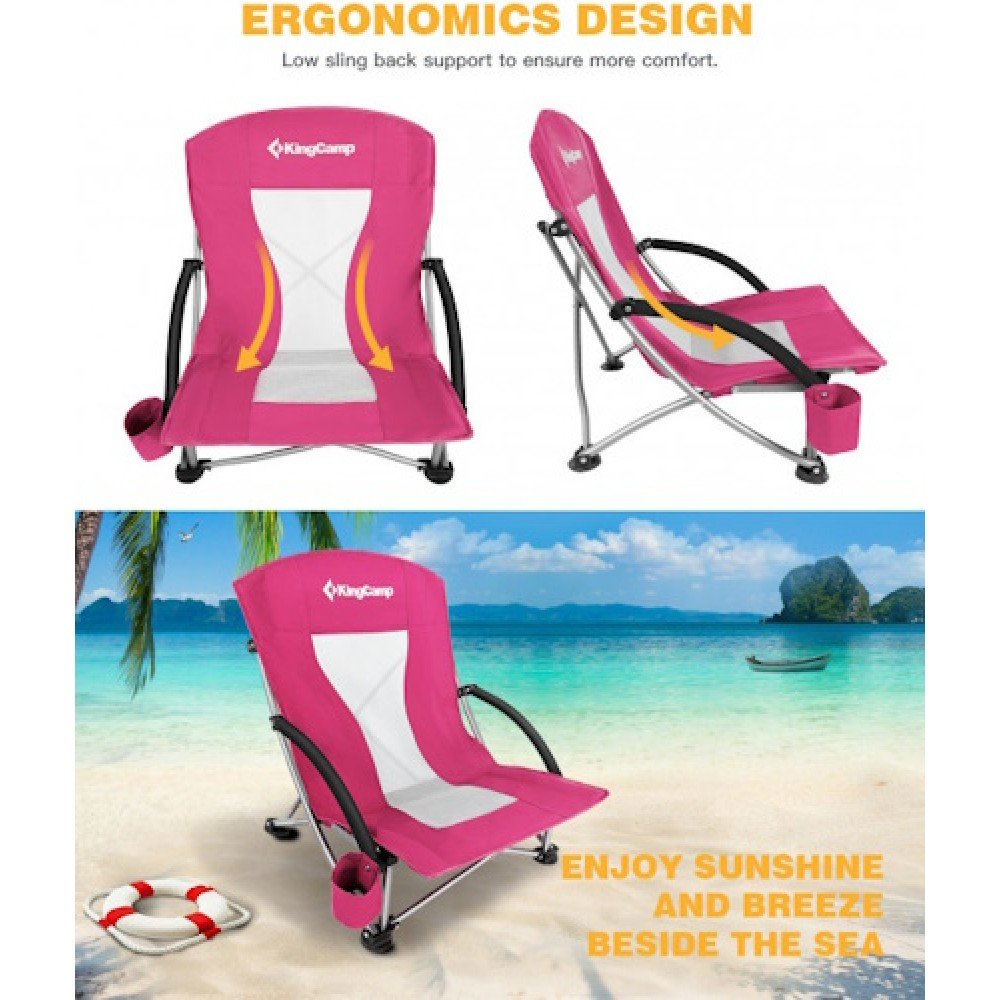 Розкладне крісло KingCamp BEACH CHAIR KC3841 dark rose