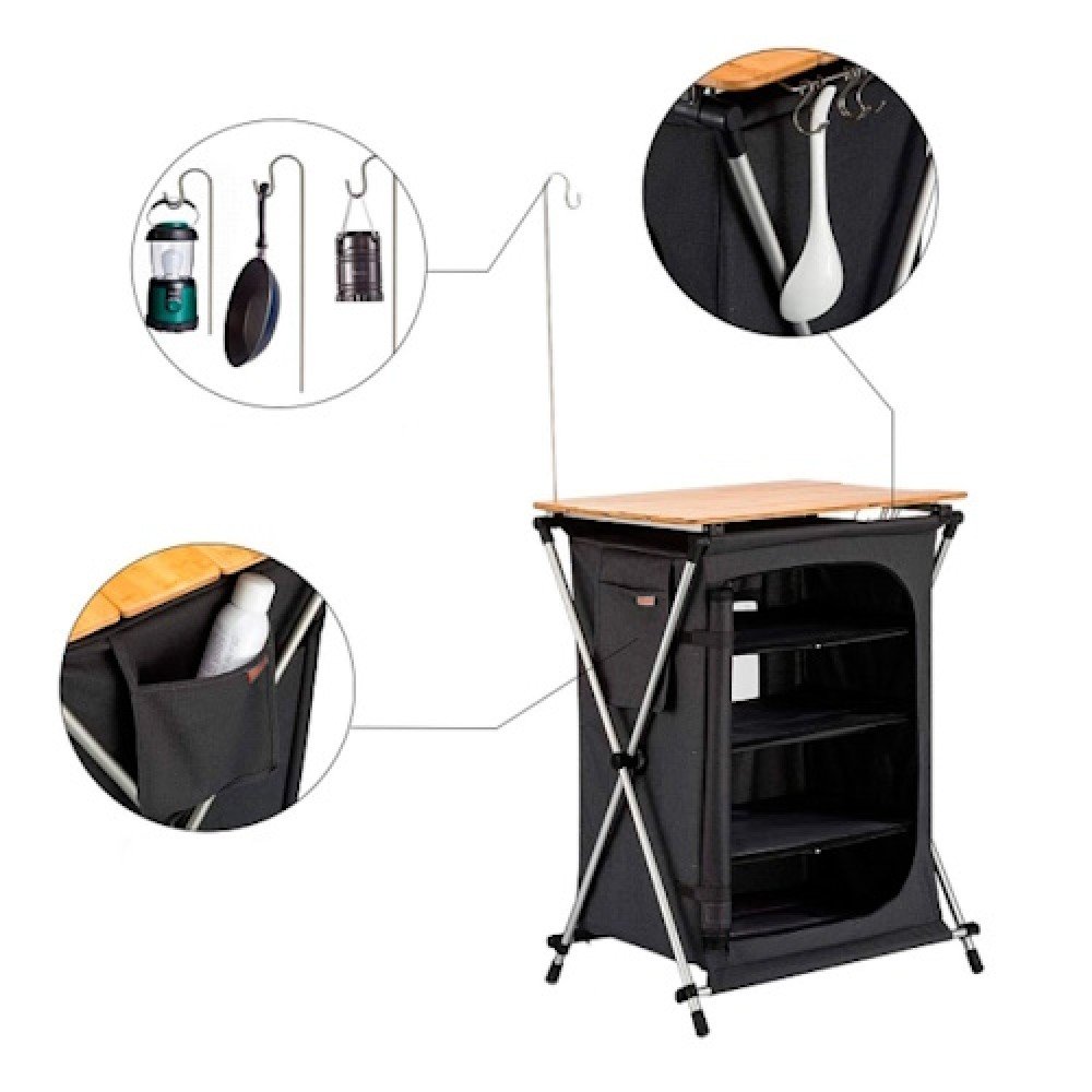 Складна кухня KingCamp Ultra-Light Storage Cabinets KC3943 DARK GREY