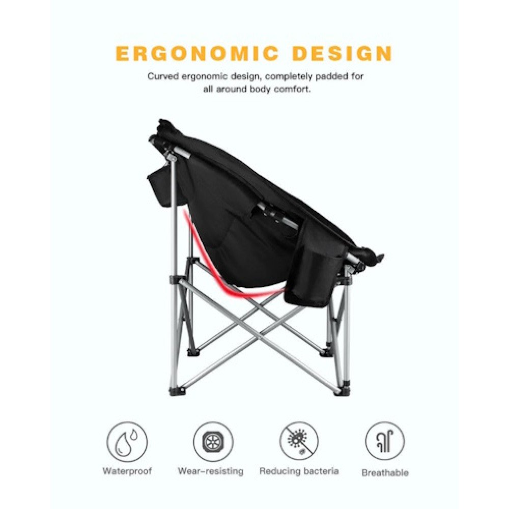 Розкладне крісло KingCamp Moon Camping Chair with Cooler KC3989 Black-grey